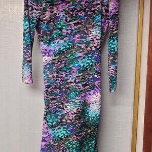 Jennifer Lopez Multicolor Long Sleeve Dress